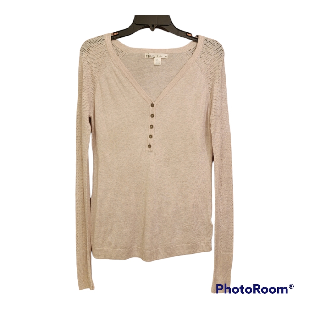Henley Long Sleeve Lightweight V-Neck Sweater